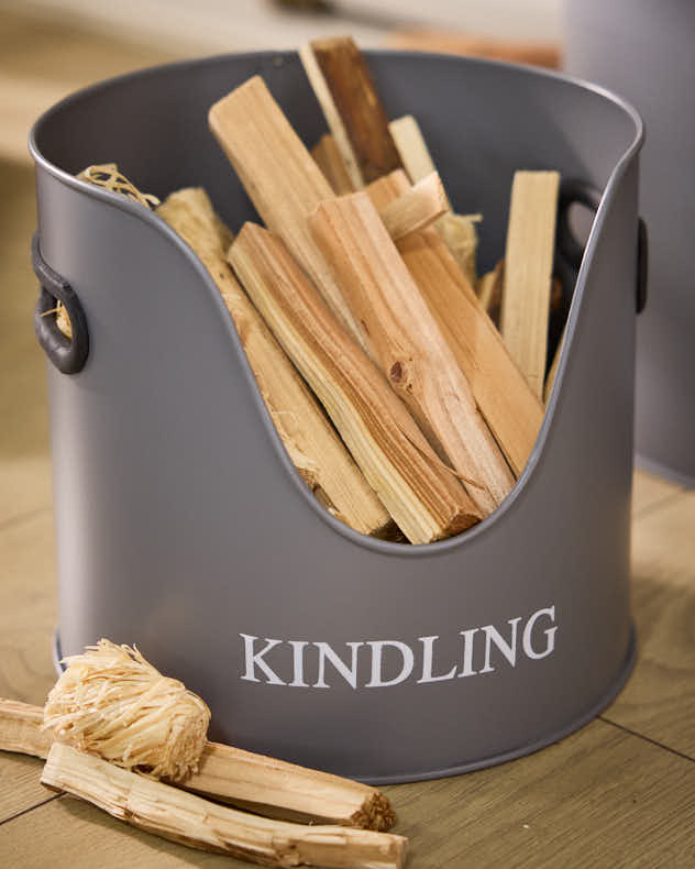 Three Piece Grey Fireside Storage Set