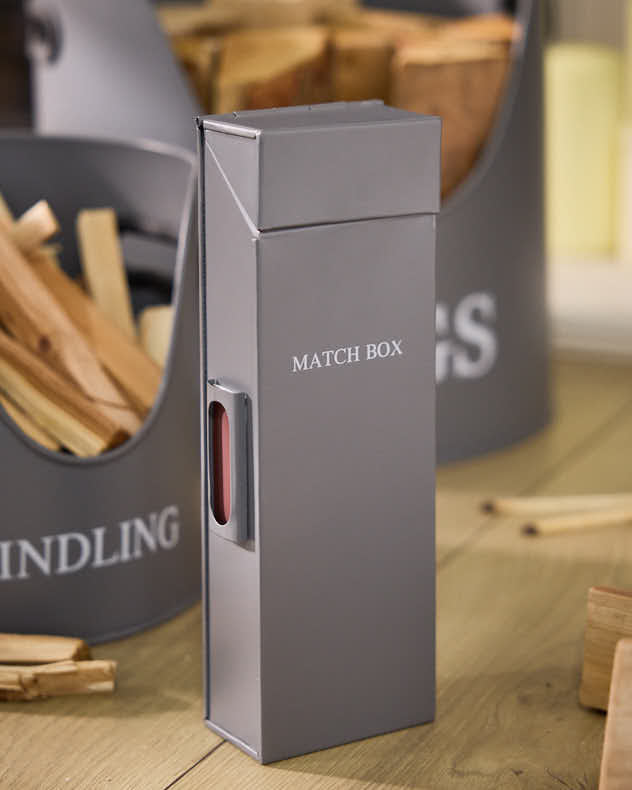 Three Piece Grey Fireside Storage Set