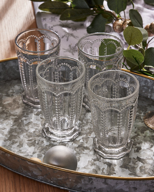 Bella Perle Clear Tall Tumbler in a tray