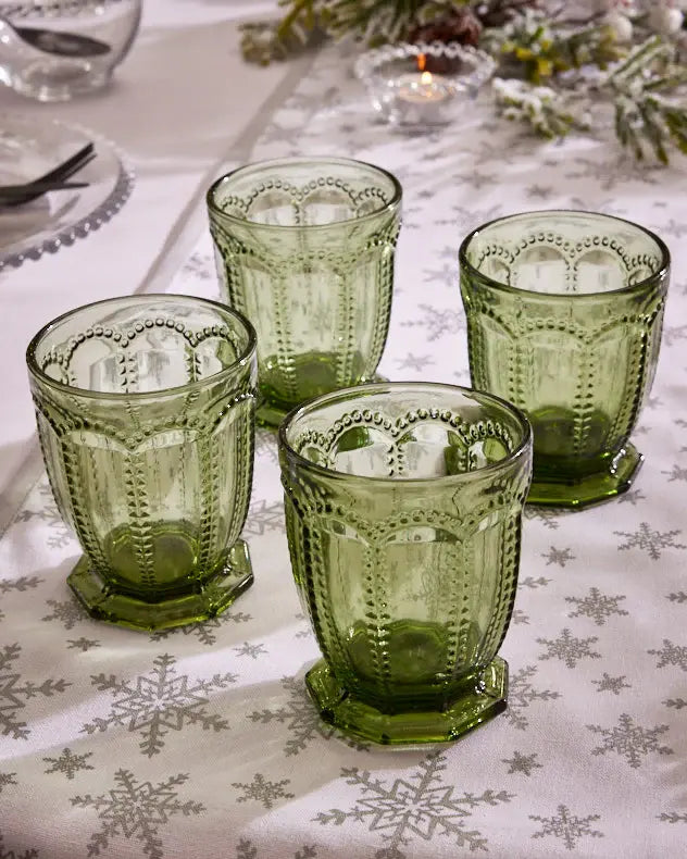 Set of 4 Bella Perle Green Tumblers