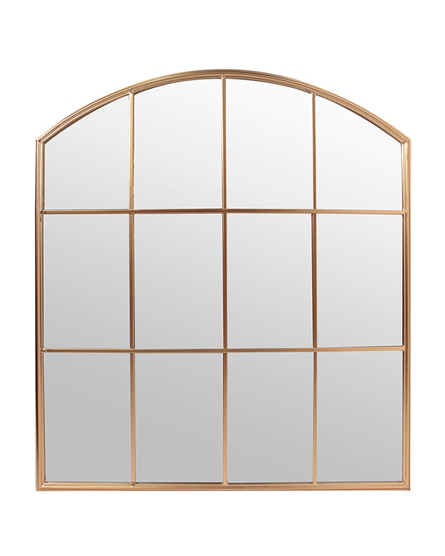 Arched Gold Outdoor Window Mirror