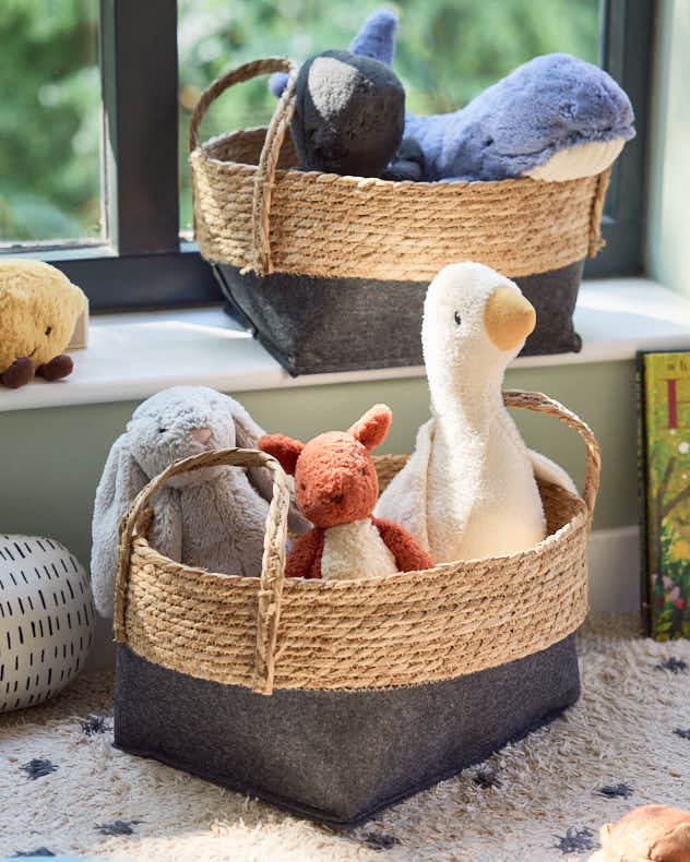 Ensemble de 2 paniers bicolores