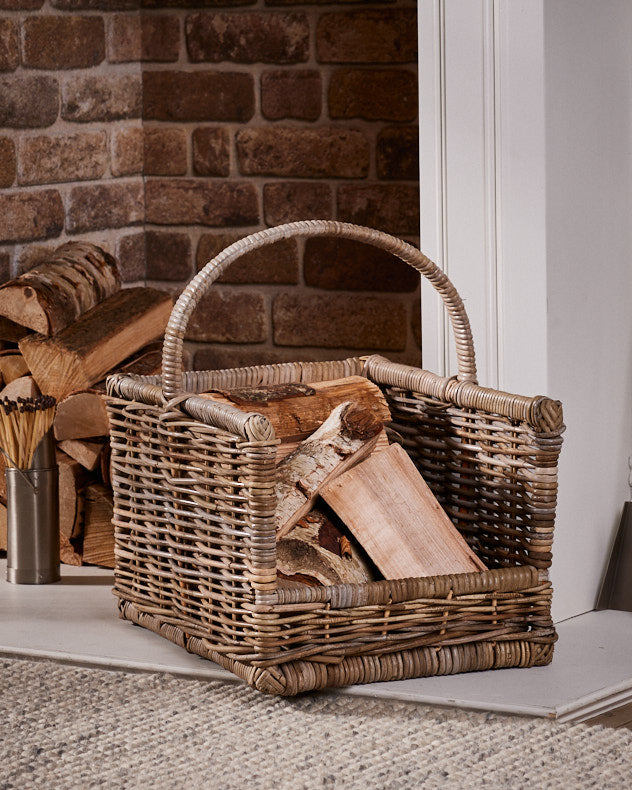 Medium Rattan Open Log Basket