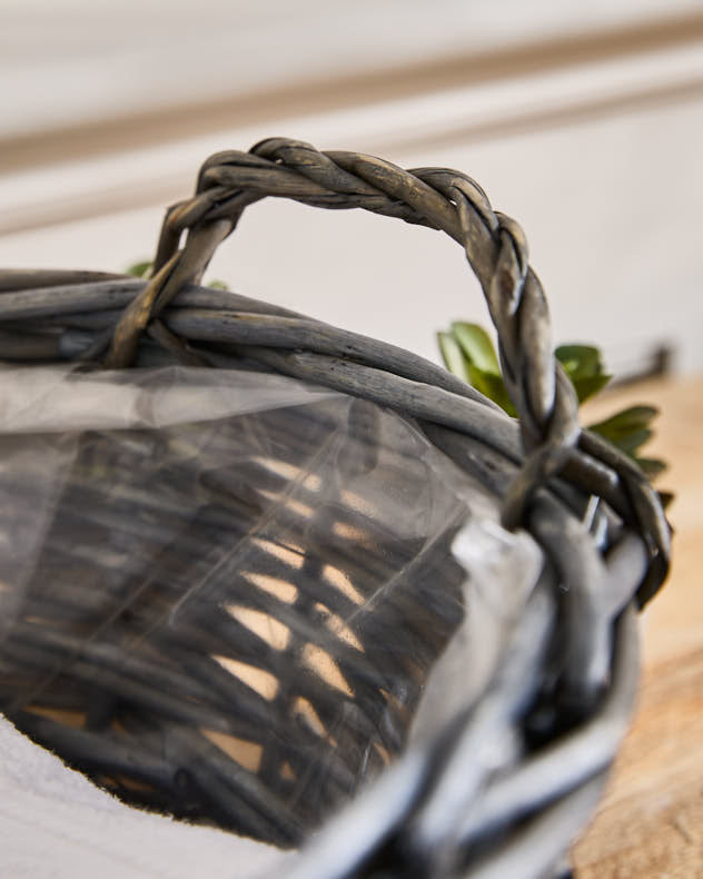 Small Round Wicker Tray Basket