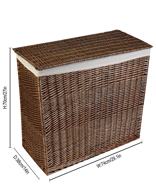 Wicker Laundry Basket with Partition