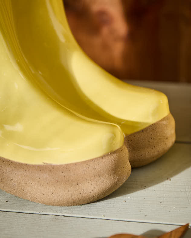 Large & Small Yellow Wellington Boot Plant Pots