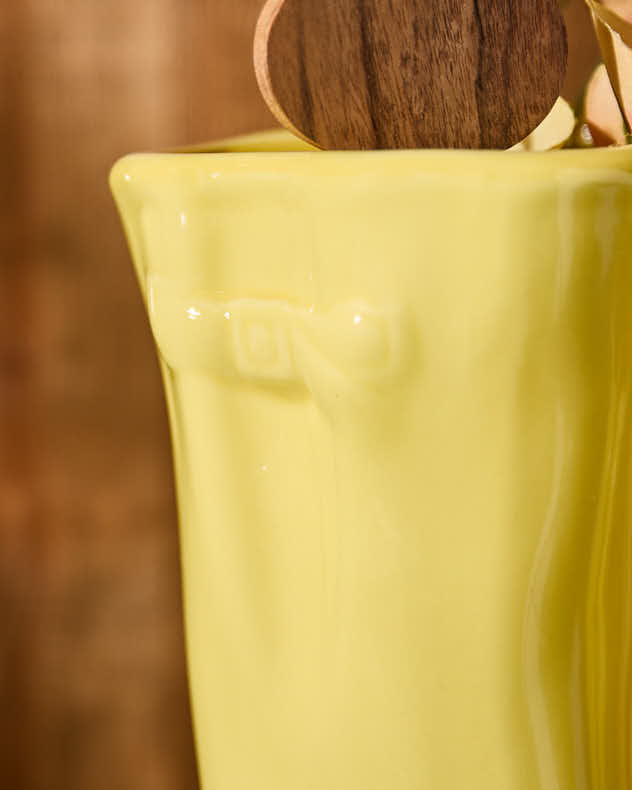 Large & Small Yellow Wellington Boot Plant Pots