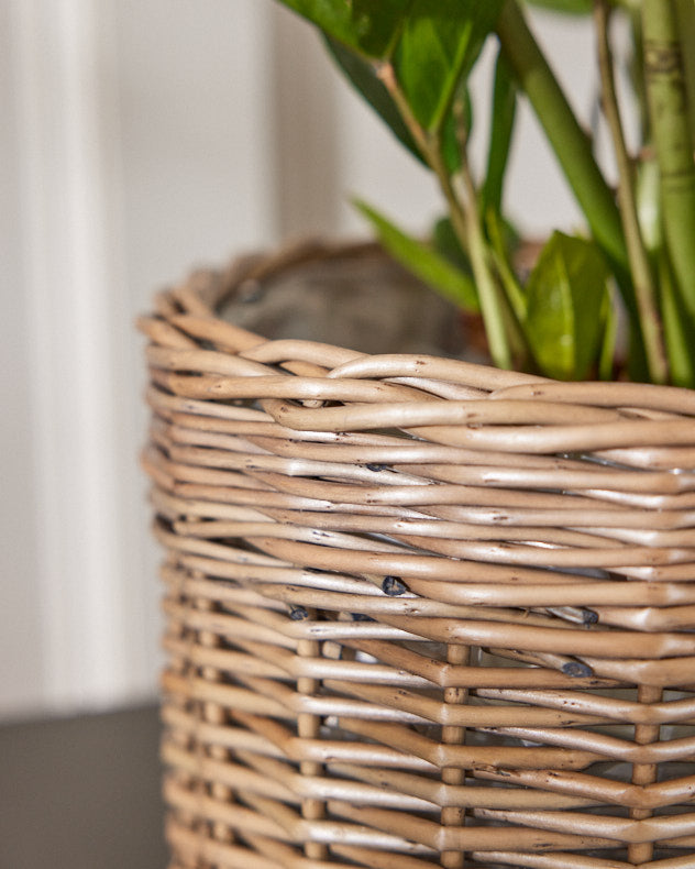 Small Round Wicker Planter Basket
