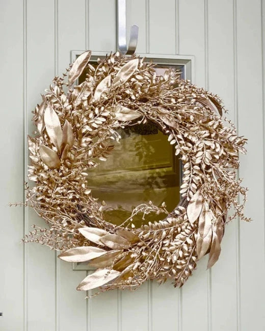 Wreath hanging on front door