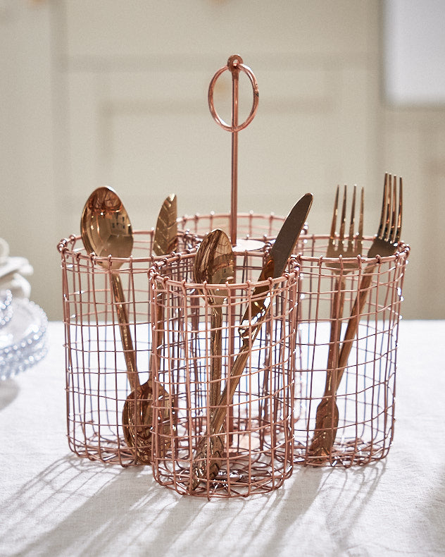 Copper Wire Cutlery Holder