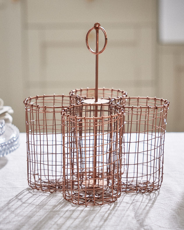 Copper Wire Cutlery Holder