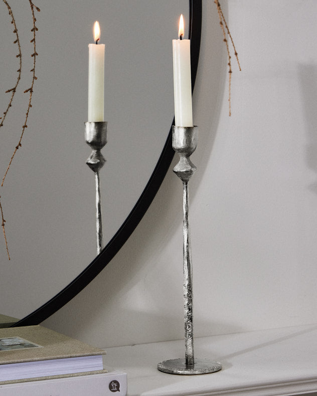 Tall Silver Candle Stick