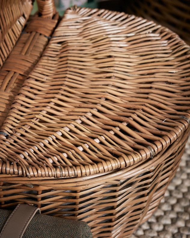 Grey Tweed 2 Person Picnic Hamper