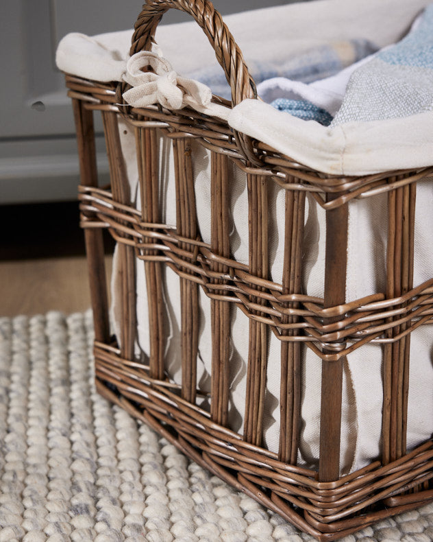 Medium Open Laundry Storage Basket with Lining