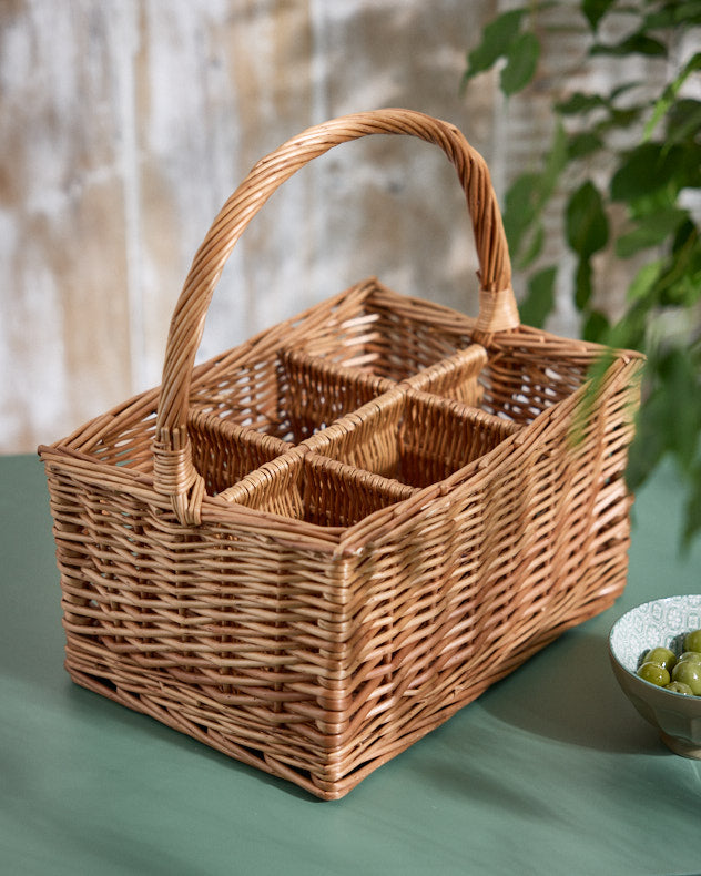 Steamed Wicker 6 Bottle Wine Carrier Basket