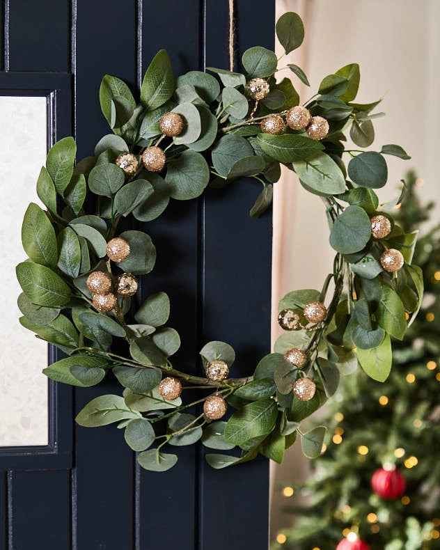 Gold Berry Eucalyptus Wreath
