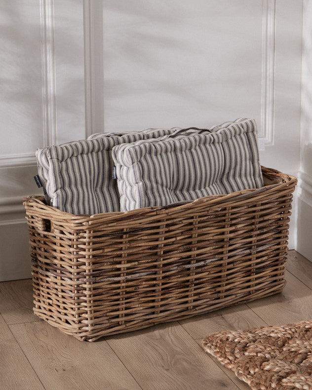 Under Bench Wicker Storage Basket
