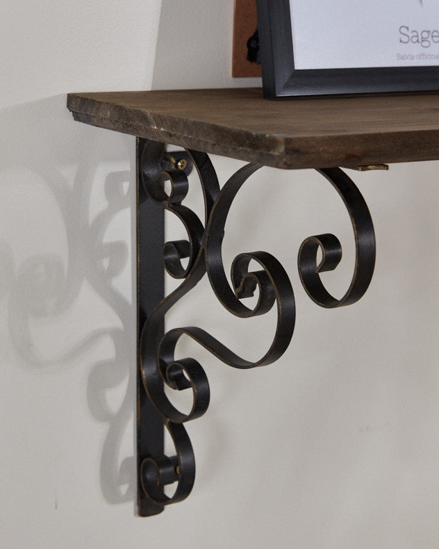 Rustic Pine Shelf with Brackets