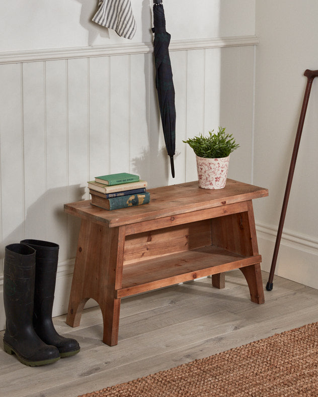 Rustic Pine 80cm Shoe Bench