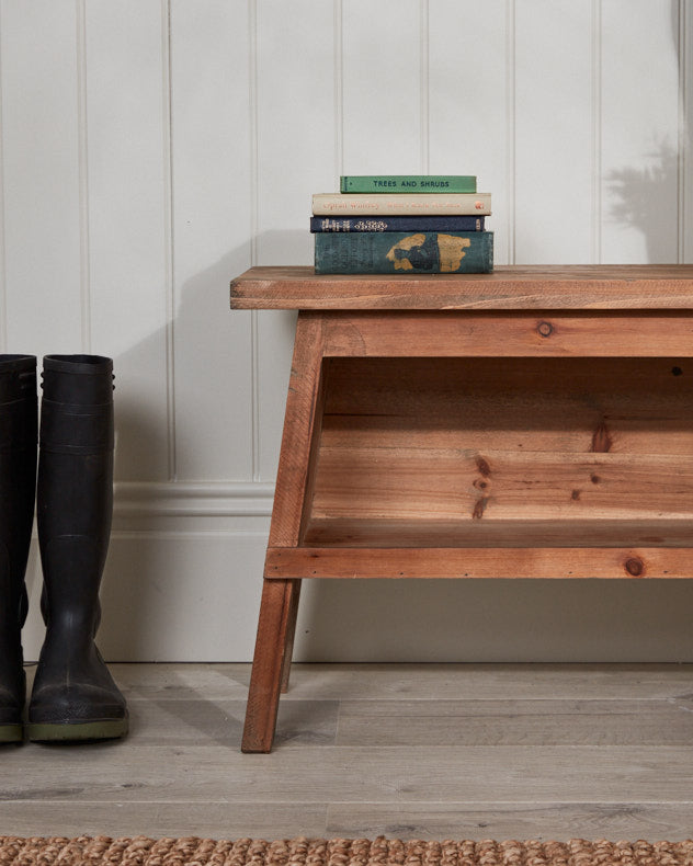 Rustic Pine 80cm Shoe Bench