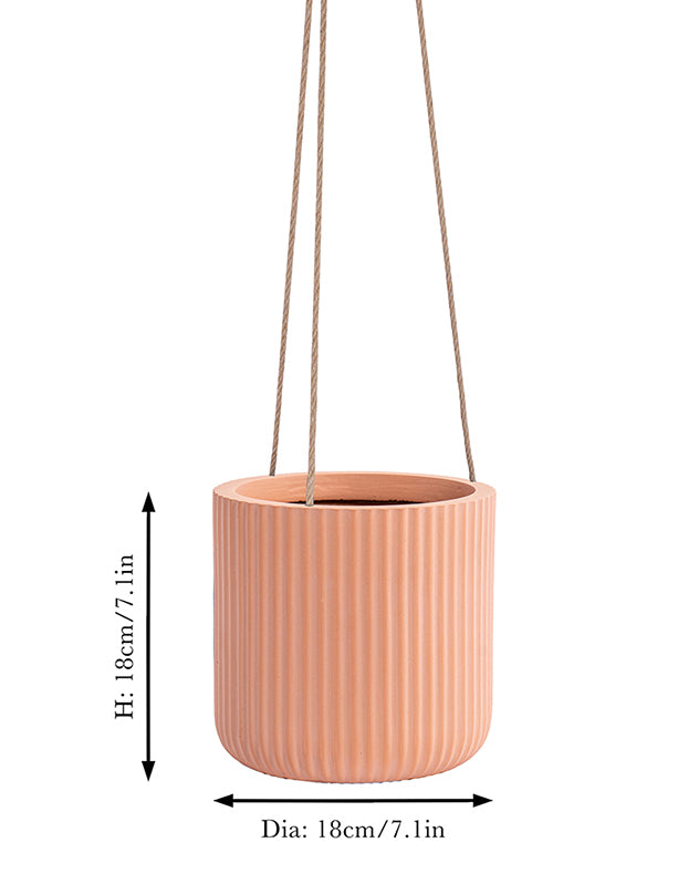 Roma Ribbed Terracotta Hanging Planter Collection