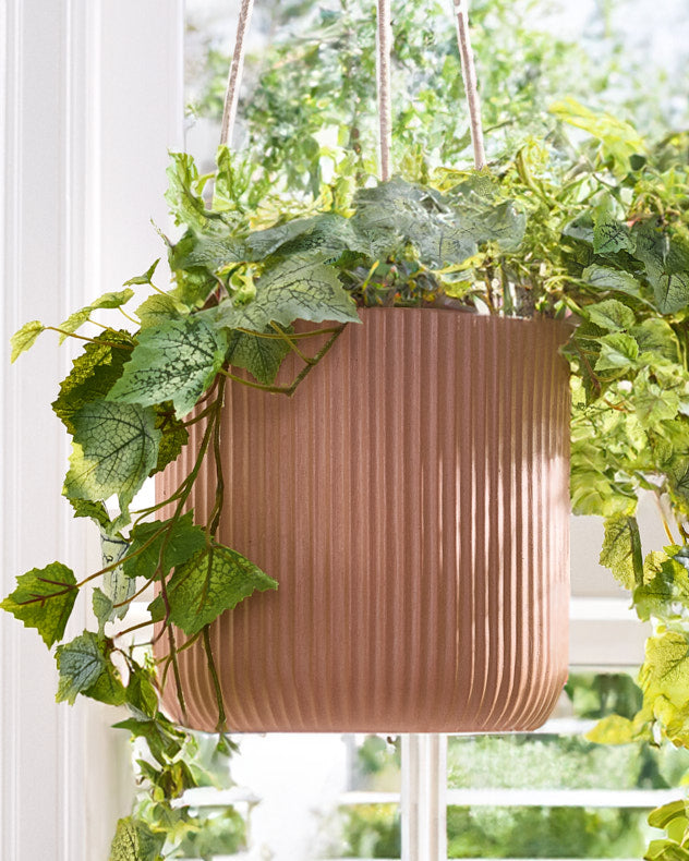 Roma Ribbed Terracotta Hanging Planter Collection