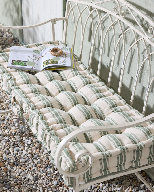 Pink garden bench cushion on sale