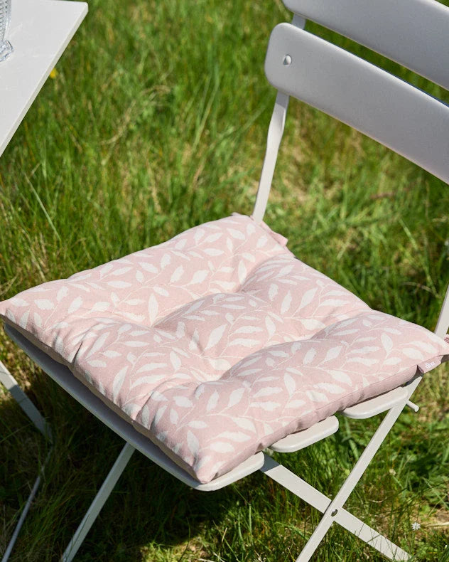 Pink Leaf Cotton Seat Pad