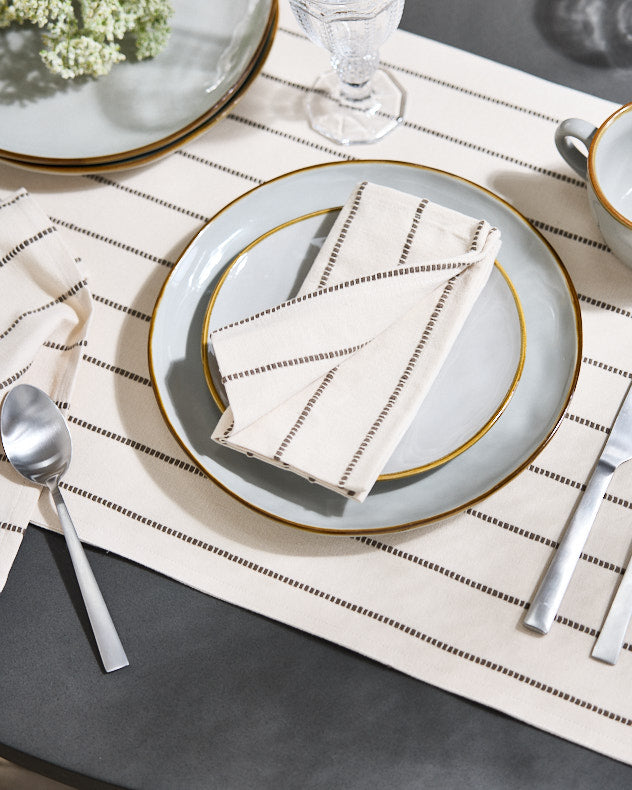 Set of 4 French Stripe Cotton Napkins