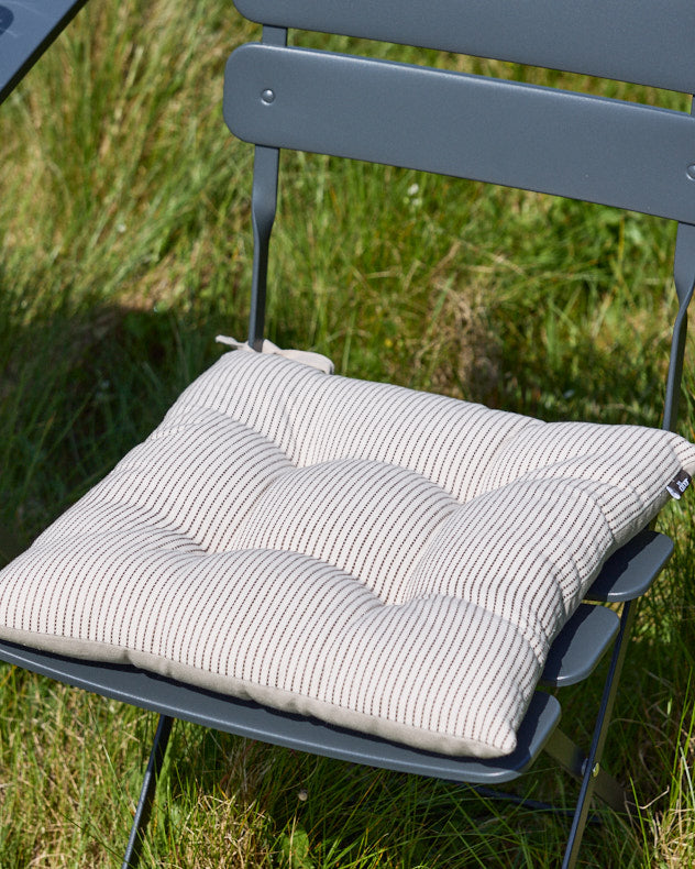 Set of 2 Mocha Reversible Stripe Seat Pads Dibor Garden Accessories