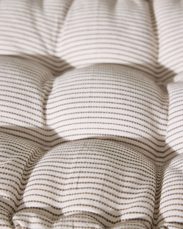 Mocha Ticking Stripe Cotton Reversible Bench Cushion