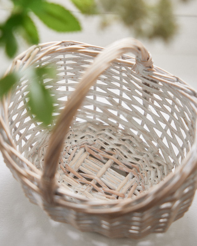 White Wicker Shopper Basket