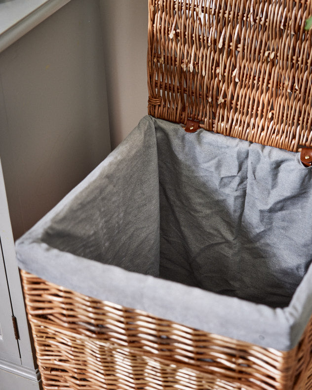Wicker Washing Basket with Lining