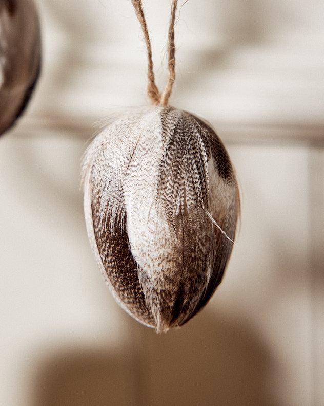 Set of 3 Hanging Easter Eggs with Feathers