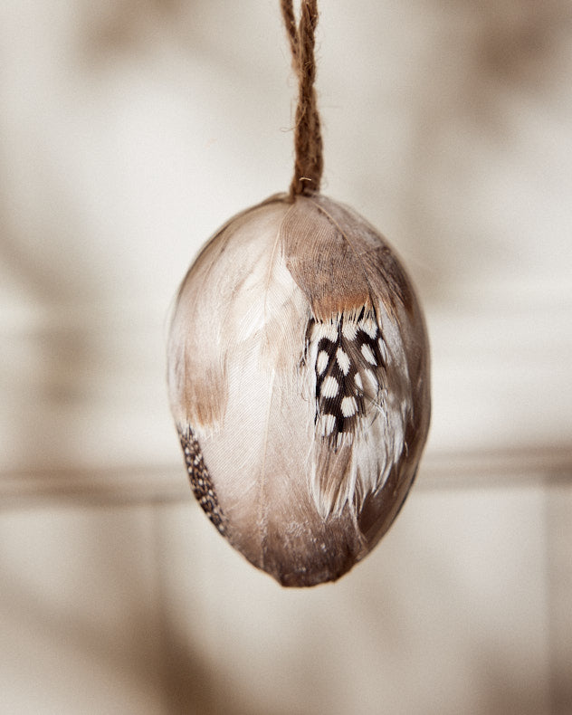 Set of 3 Hanging Easter Eggs with Feathers