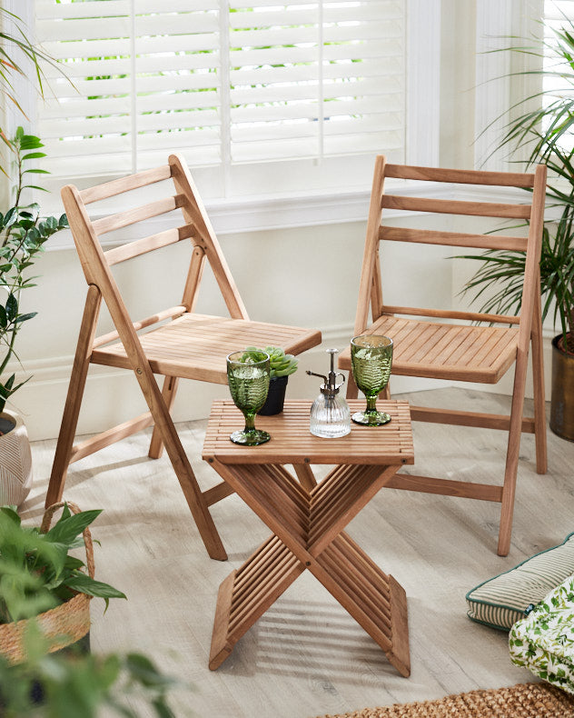 3 Piece Wooden Garden Bistro Set