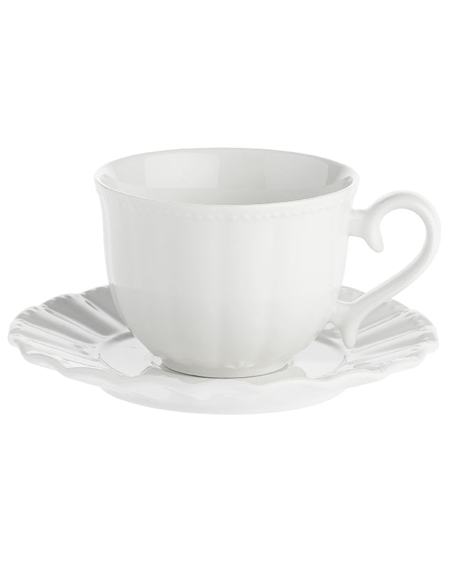 Mysa White Porcelain Tea Cup and Saucer