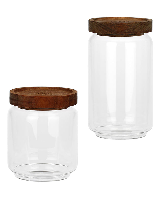 Sadan Glass Jars with Wooden Lid