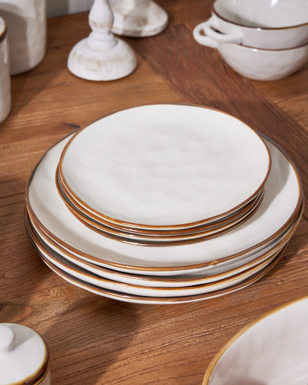 Petra Ivory Ceramic Dinner Plate