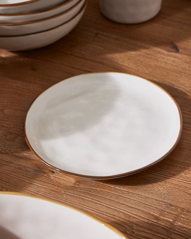Petra Ivory Ceramic Salad Plate