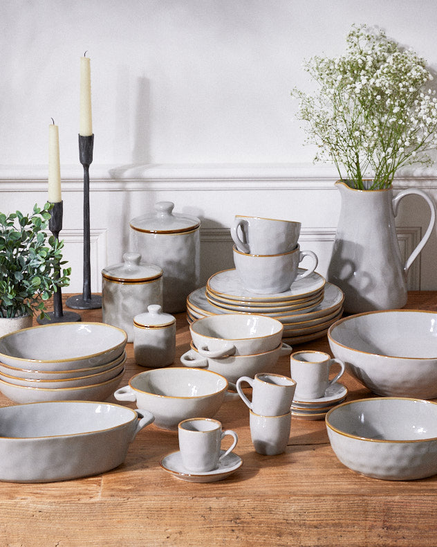 Seda Grey Ceramic Soup Bowl with Handles