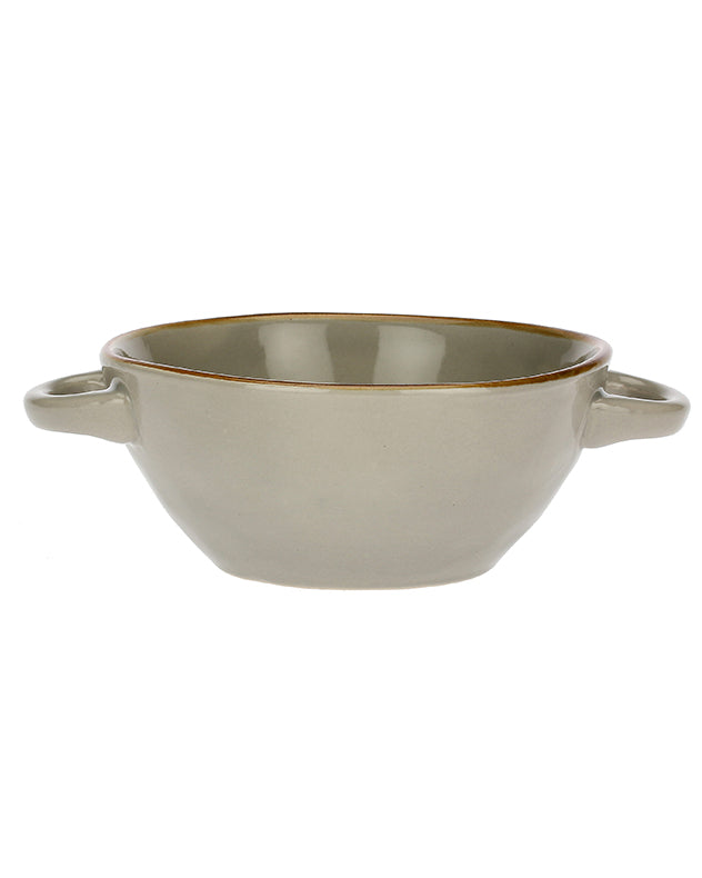 Seda Grey Ceramic Soup Bowl with Handles