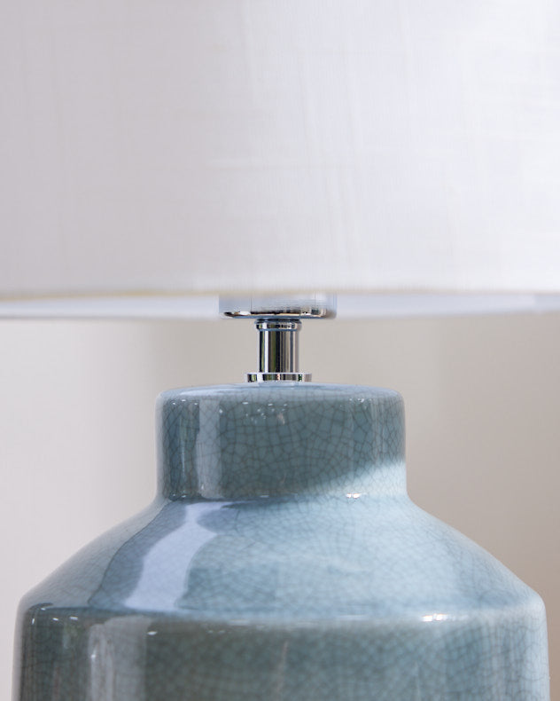 Zenith Blue Crackled Glaze Lamp