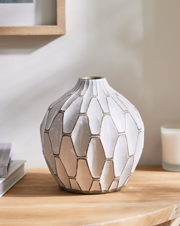 Tranquility Geometric Stoneware Vase