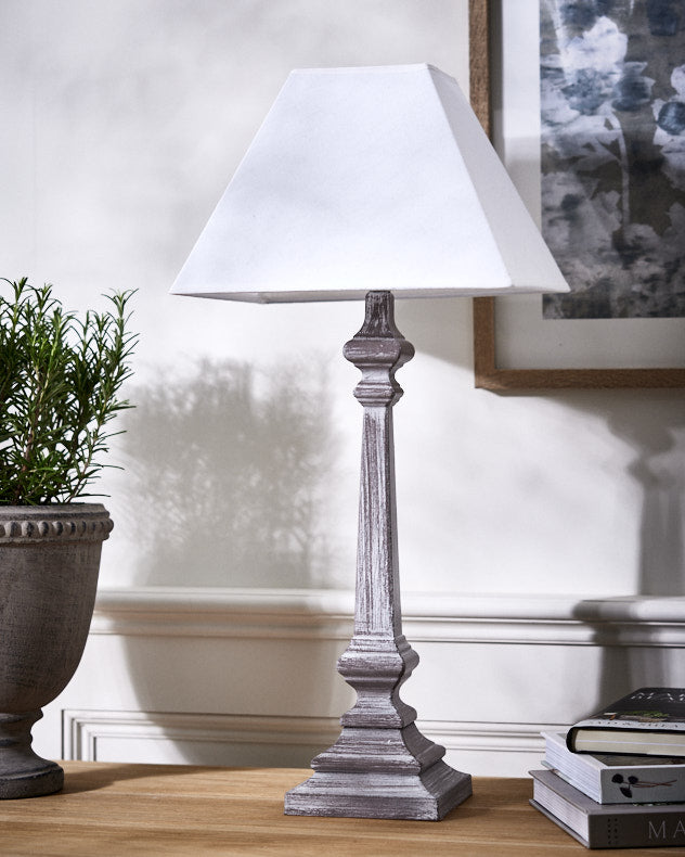 Tuscan Brushed Wood Table Lamp