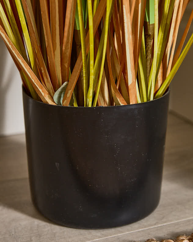 Faux Ravenna Grass Pot