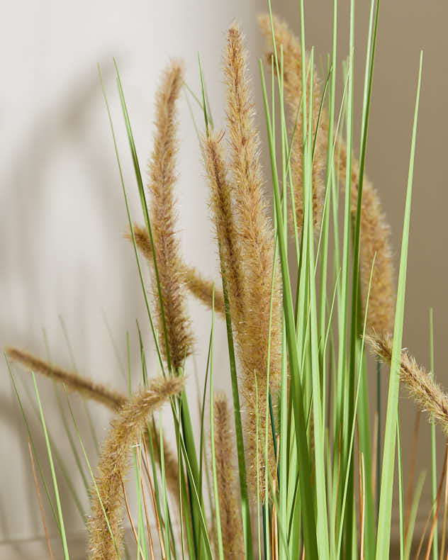 Faux Ravenna Grass Pot