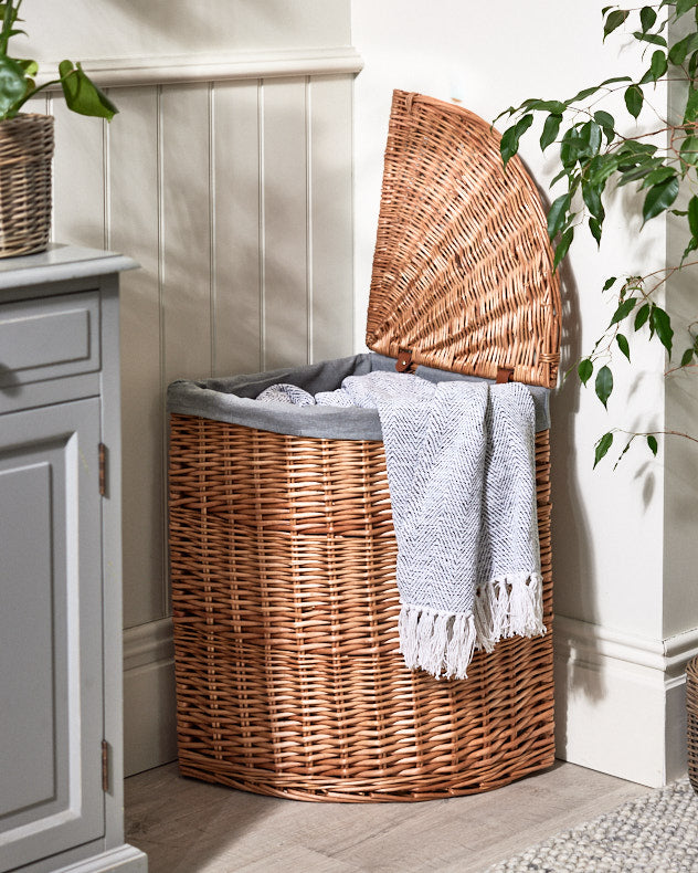 Corner Laundry Basket with Lining
