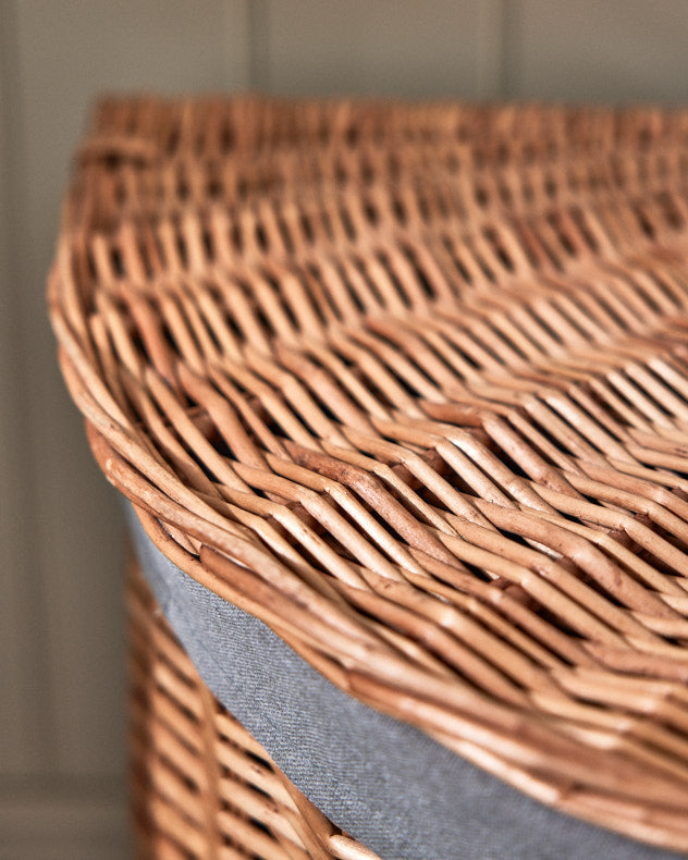 Corner Laundry Basket with Grey Lining