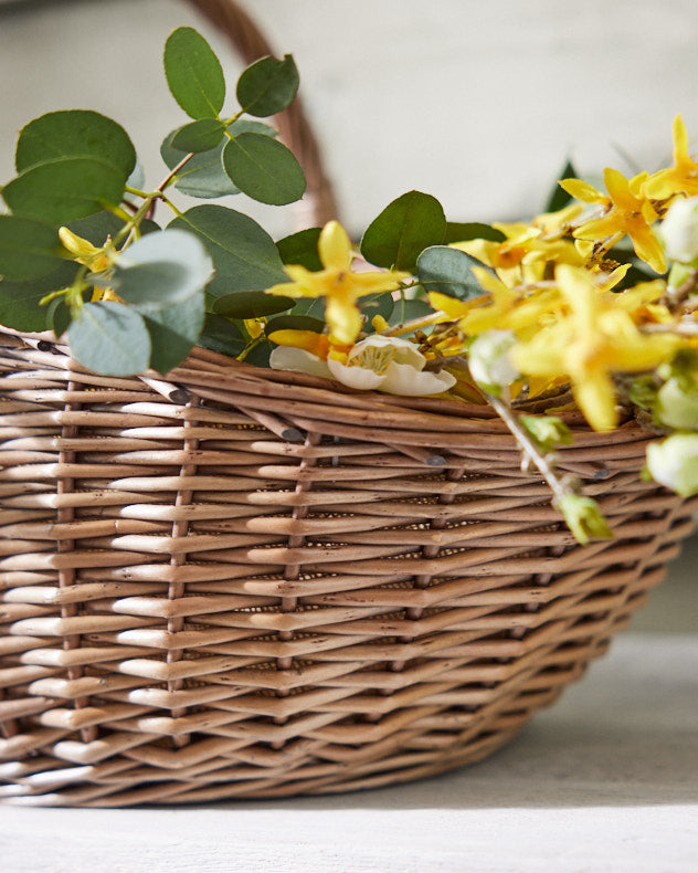 Antique Wash Harvesting Basket with flowers
